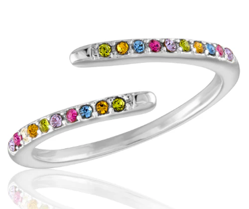 Thin Multi Diamond Open Stack Ring - Image 3