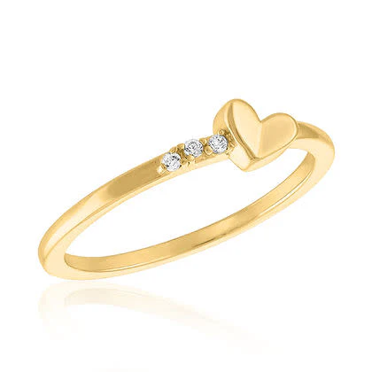 Tilted Heart Gold Layers Ring - Image 3