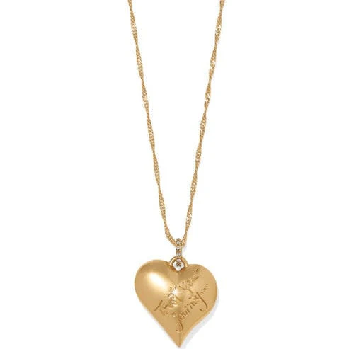 Trust Your Journey Heart Necklace - Gold - Image 2