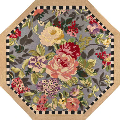 Tudor Rose 6' Octagon Washable Rug