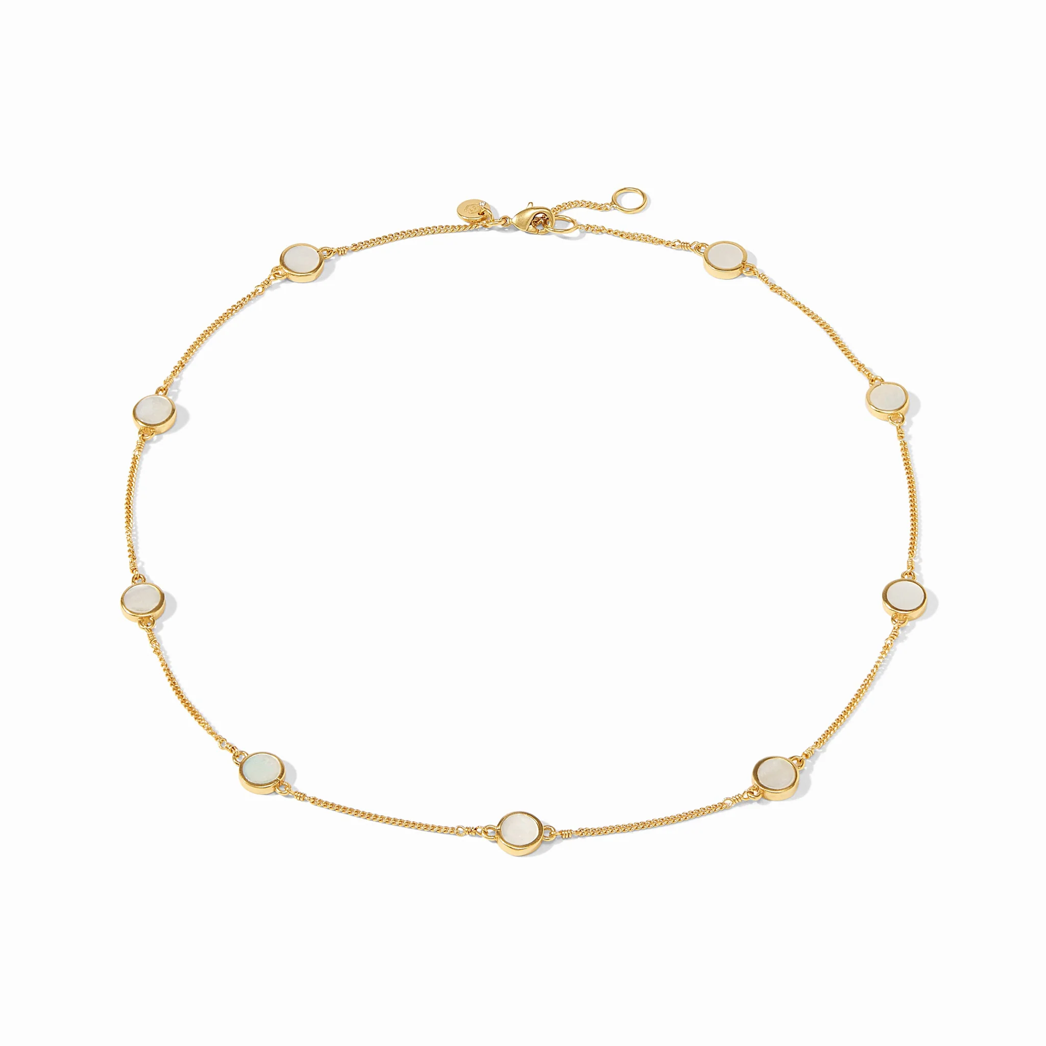 Valencia Delicate Station Necklace Gold Mother Pearl - Image 2