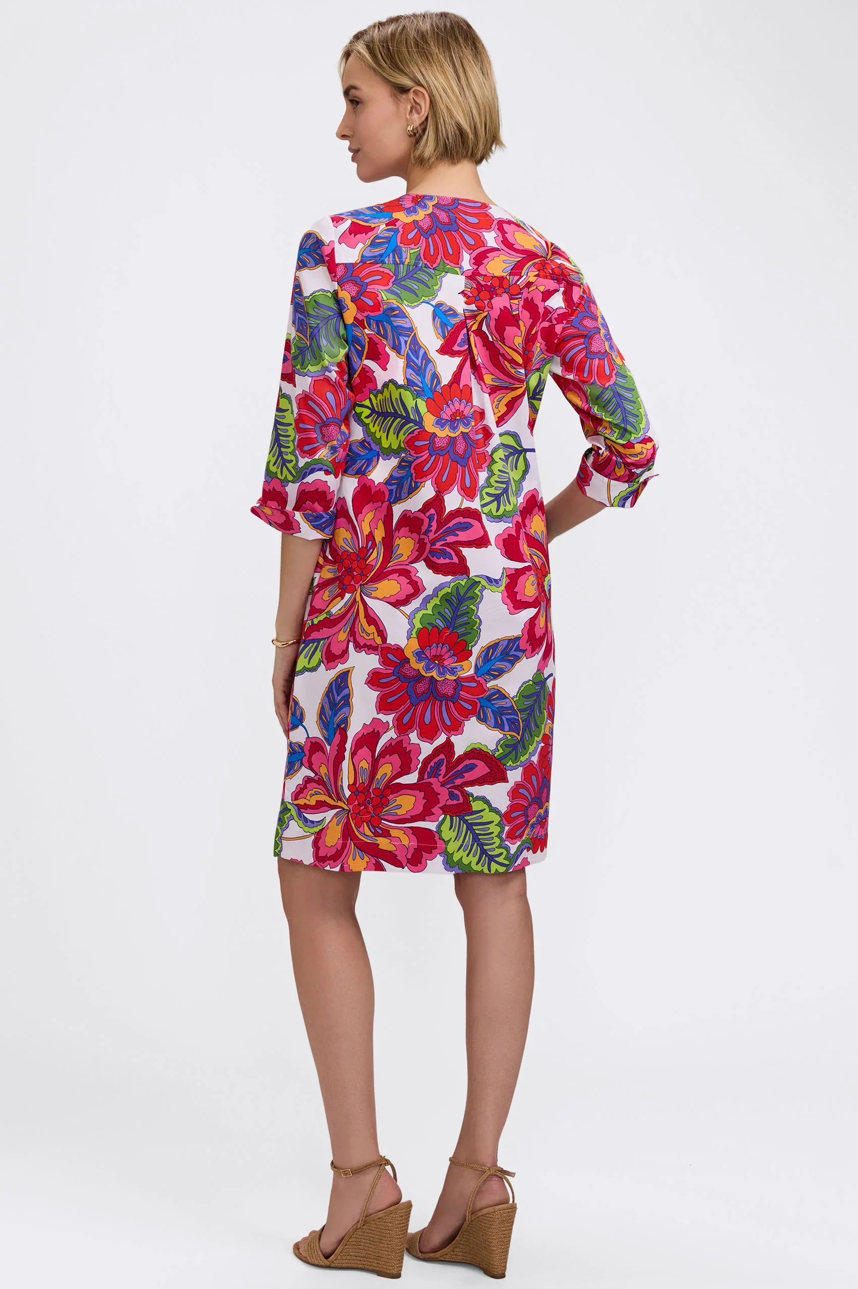 Vena Paradise Blooms 3/4 Sleeve Dress - Image 2