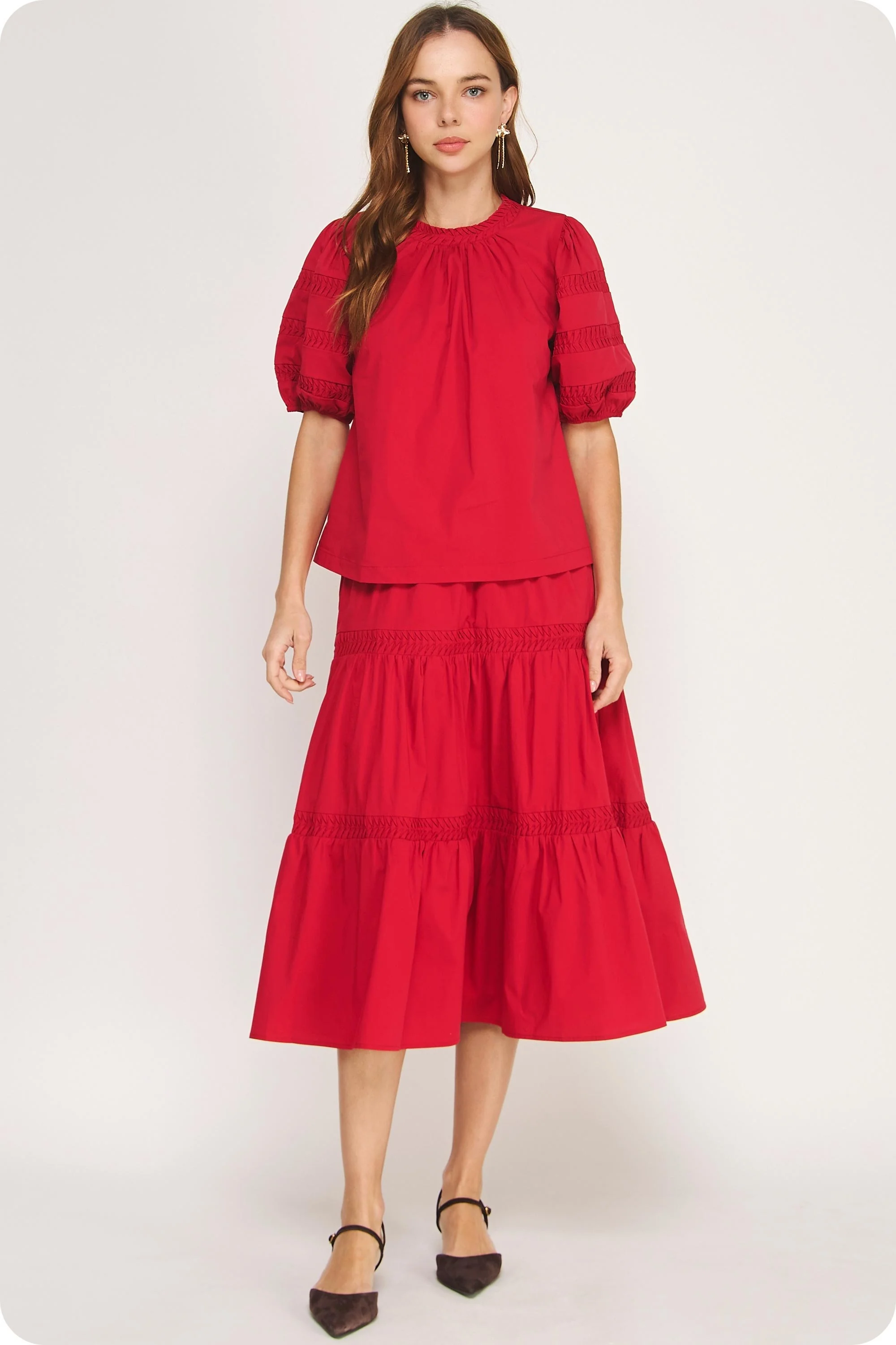 Venice Reverse Pintuck Puff Sleeve Top - Image 4