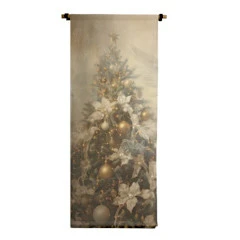 Vertical Canvas Scroll Neutral Christmas Tree DS