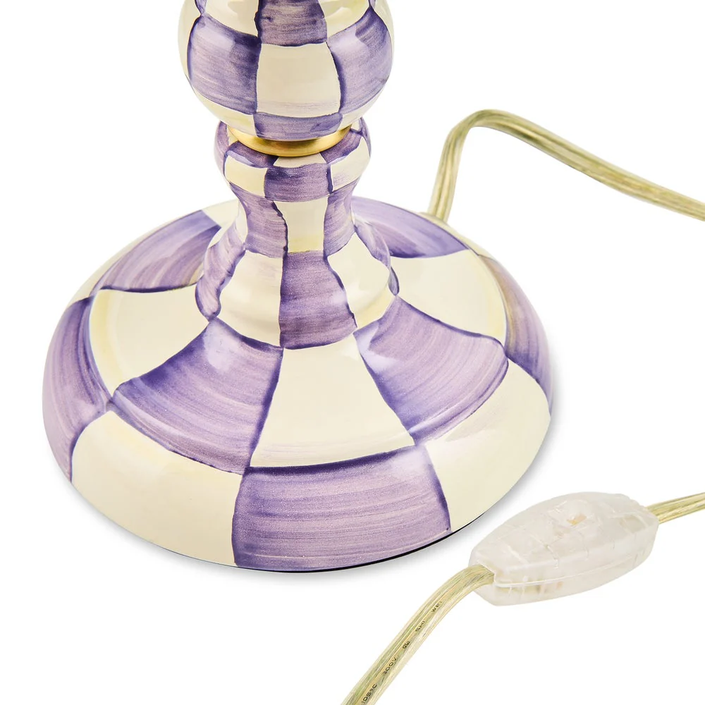 Violet Check Candlestick Lamp - Image 2