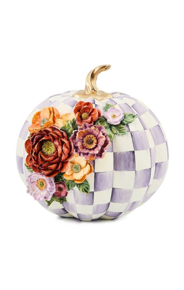 Violet Check Cascade Floral Pumpkin