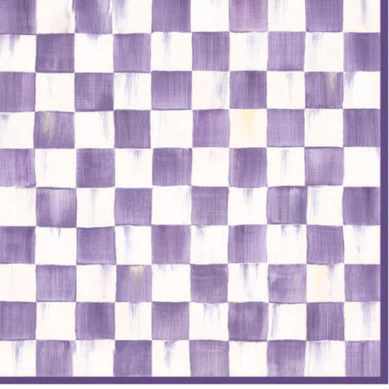 Violet Check Dinner Paper Napkin