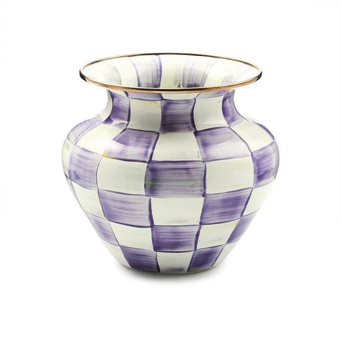 Violet Check Large Vase