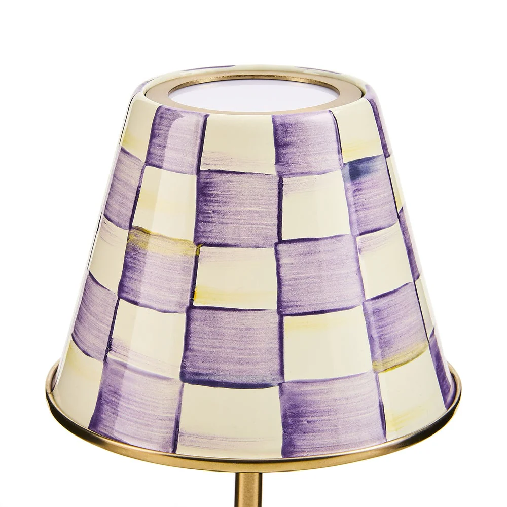 Violet Check LED Rechargeable Cafe Table Lamp - Image 2