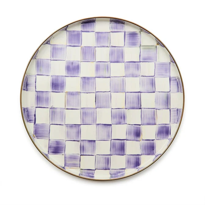 Violet Check Round Tray - Image 2