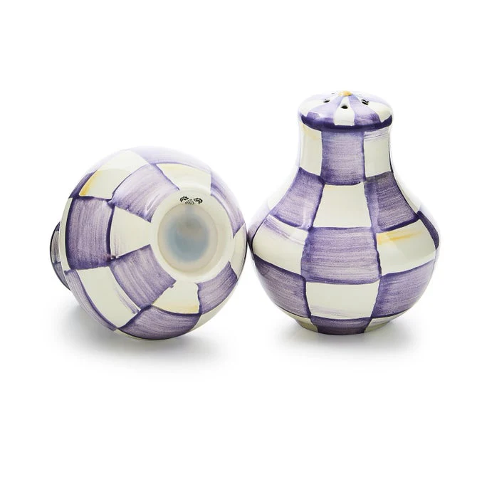 Violet Check Salt & Pepper Shakers - Sold as Set - Image 2
