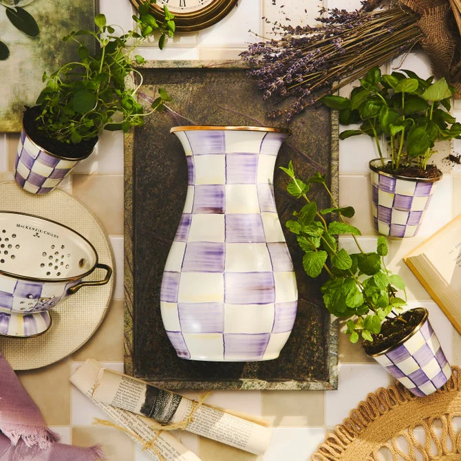Violet Check Tall Vase - Image 2