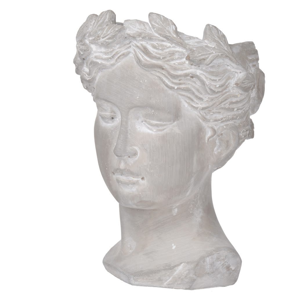 Visage Cement Head Vase, Medium