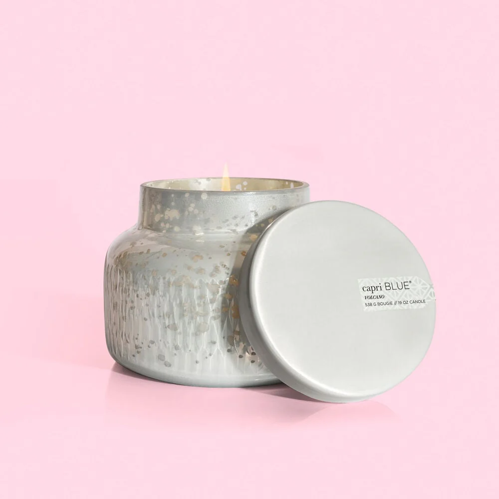 Volcano Signature Jar White Mercury Etched Candle - Image 2