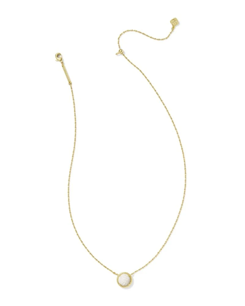 Volleyball Short Pendant Necklace Gold White Mother Of Pearl - Image 2