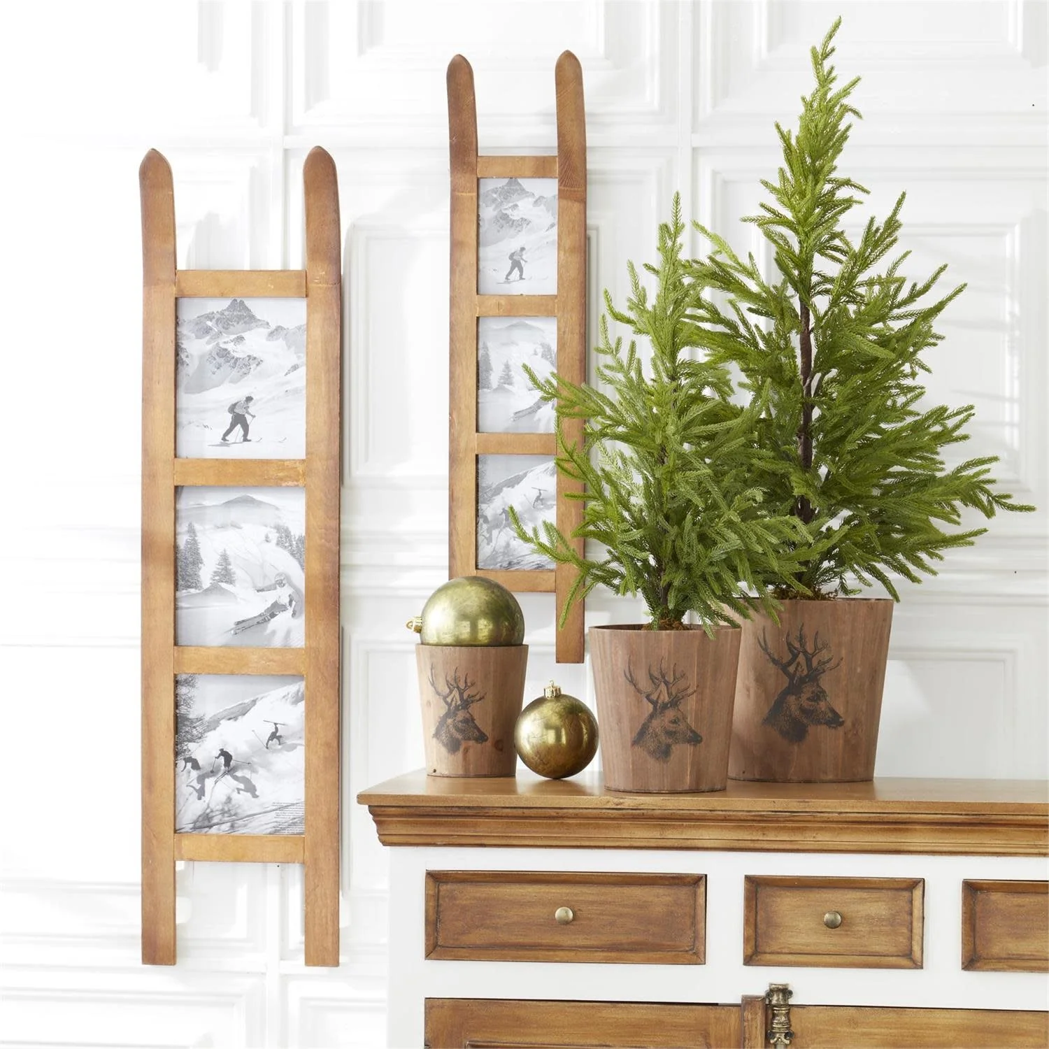 Wall Hanging Wood Sled Photo Frames - Image 2