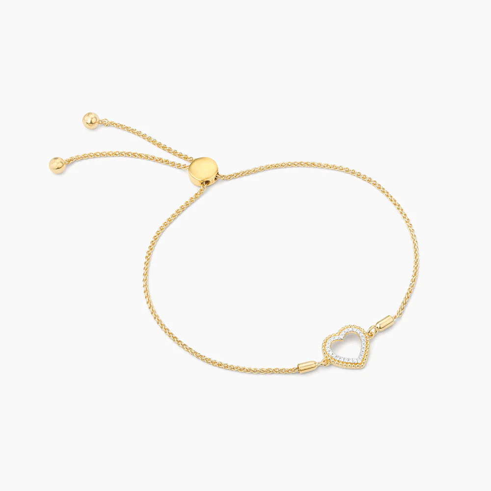 Waterproof Beaded Heart Bolo Bracelet