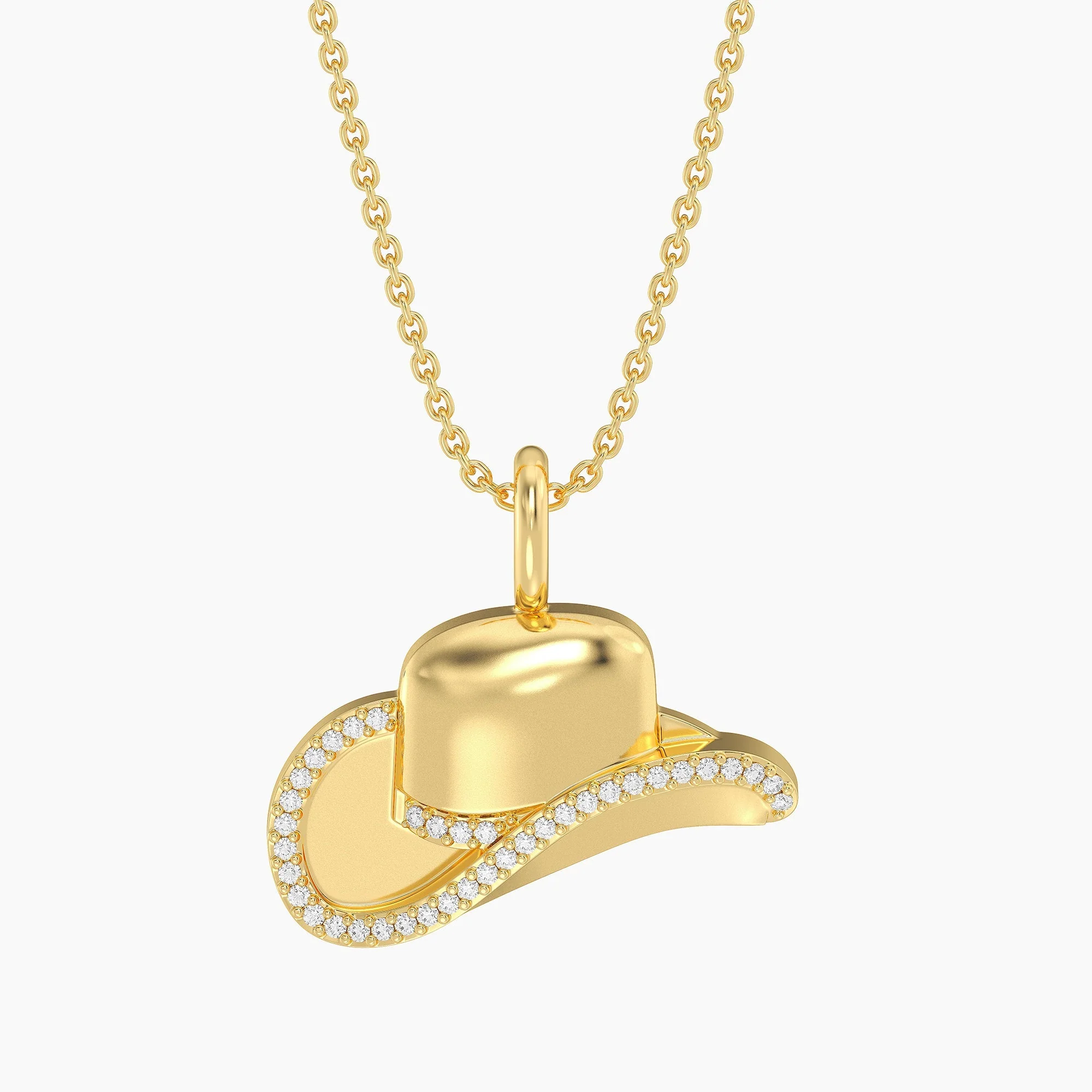 Waterproof Cowgirl Hat Pendant Necklace