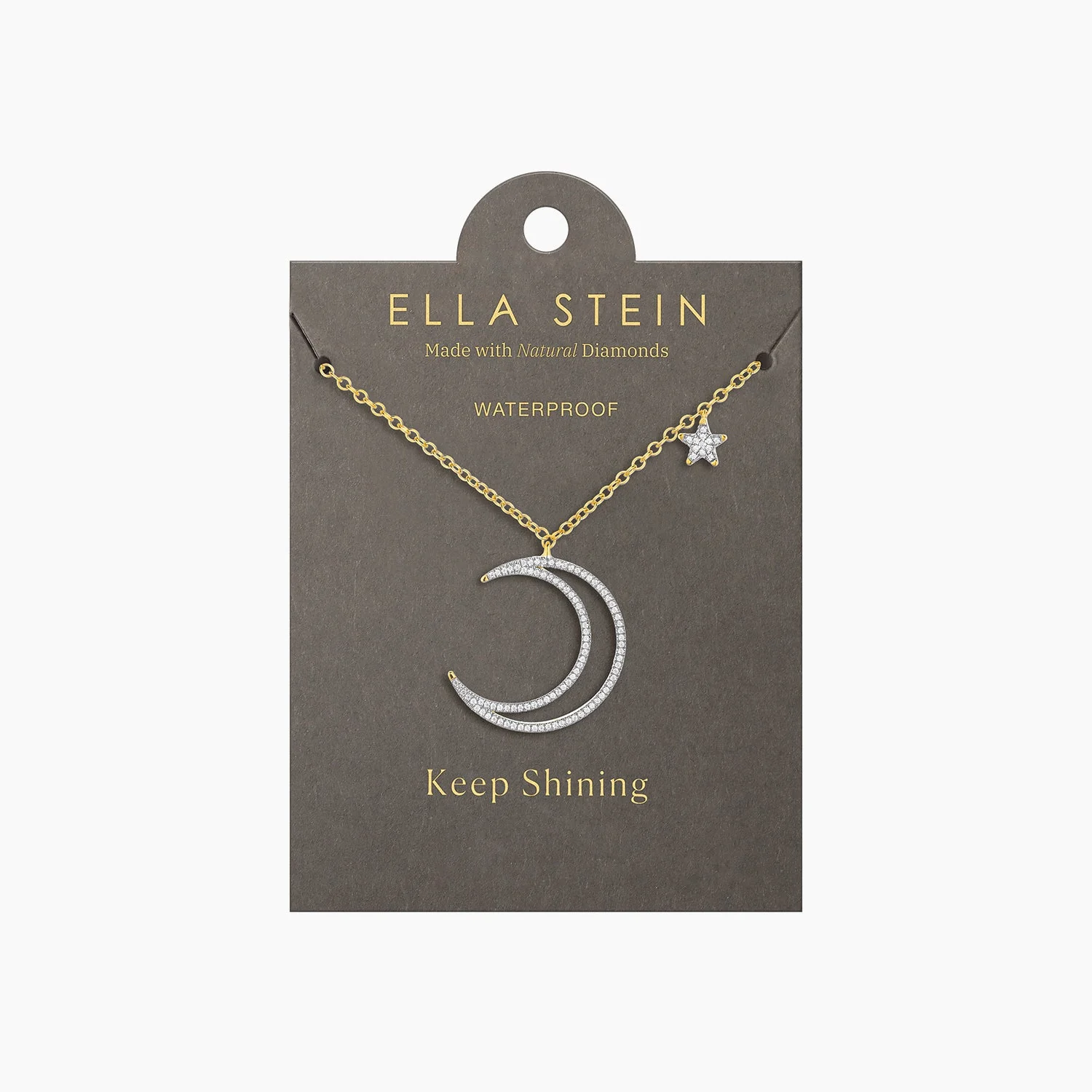 Waterproof Crescent Moon & Star Pendant Necklace - Image 2