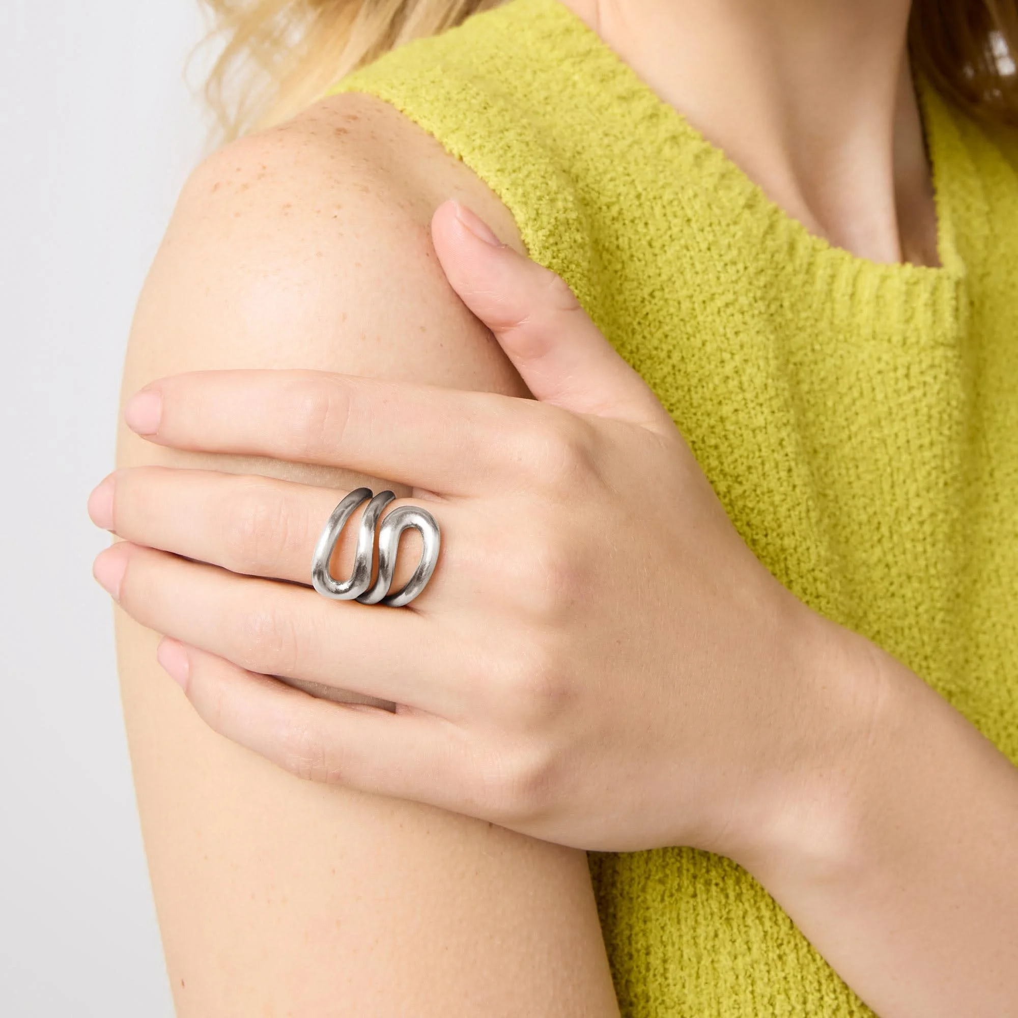 Wave Wrap Ring Silver - Image 3
