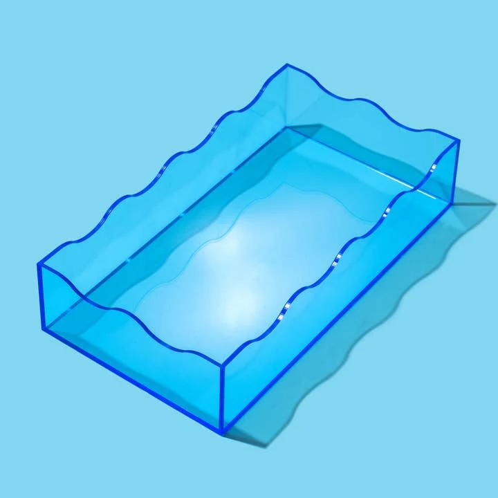 Wavy Rectangle Tray Small - Blue - Image 2