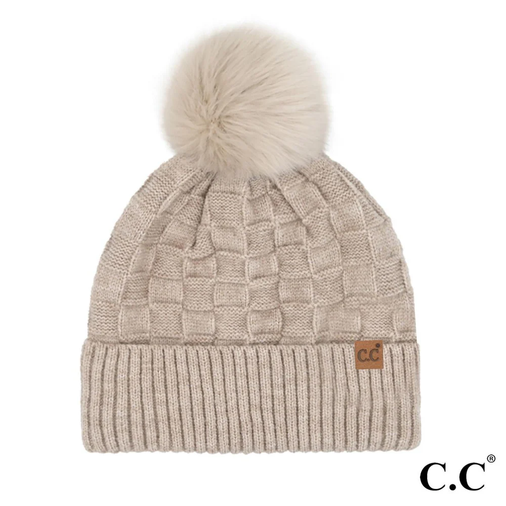 Weaving Texture Pom Beanie - Image 2