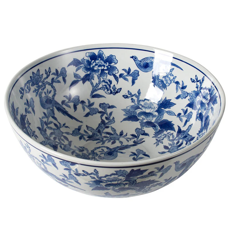 White and Blue Ceramic Bowl - Sold Individually - Image 3