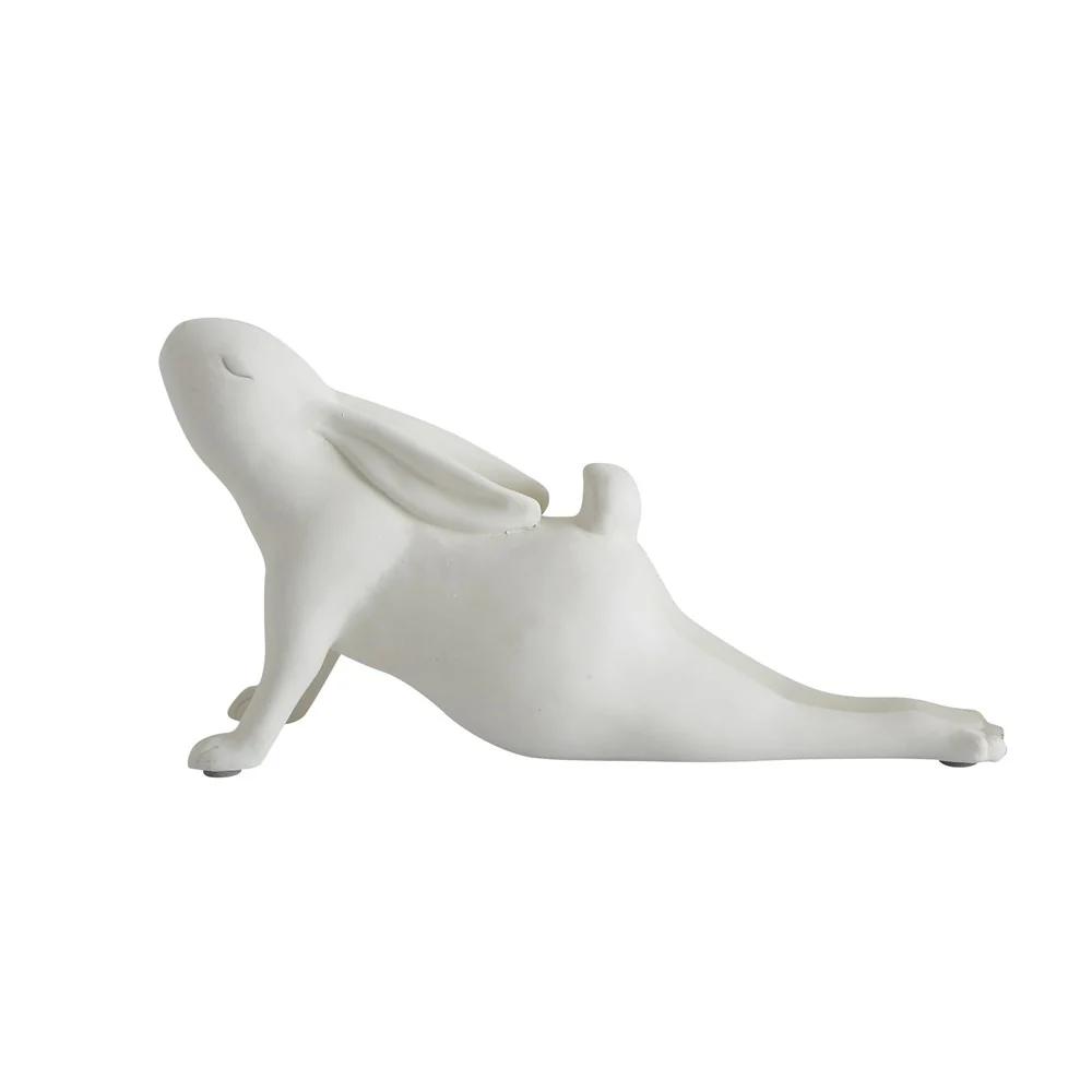 White Arching Yoga Rabbit