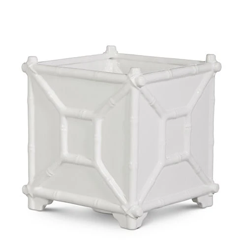 White Bamboo Planter - Sold Individually - Image 3
