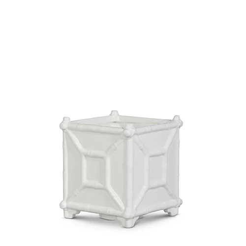 White Bamboo Planter - Sold Individually - Image 4