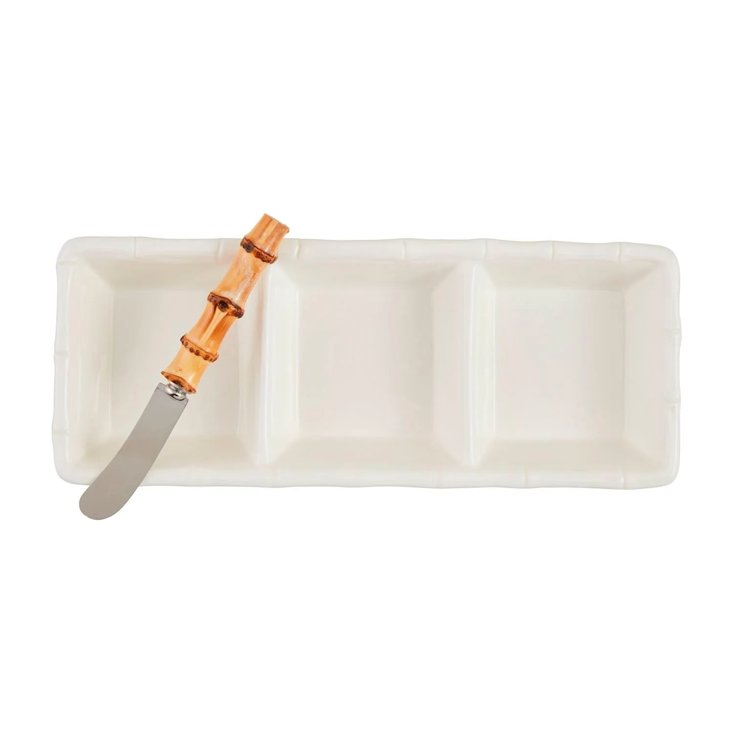 White Bamboo Triple Tidbit Set - Image 3
