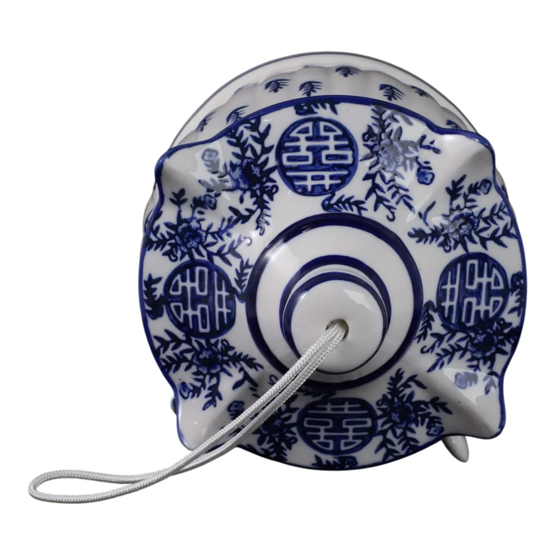 White/Blue Chinoiserie Large Pagoda Bird House - Image 5