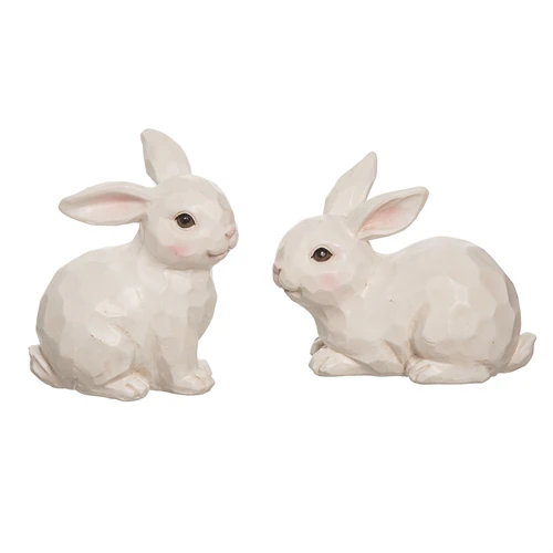 White Large Sculpted Bunny Figurine - Sold Individually - Image 2