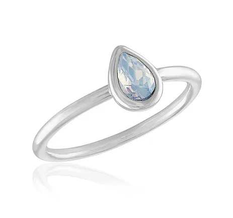 White Opal Teardrop Stack Ring - Image 3