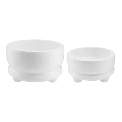 White Paulownia Beaded Bowls
