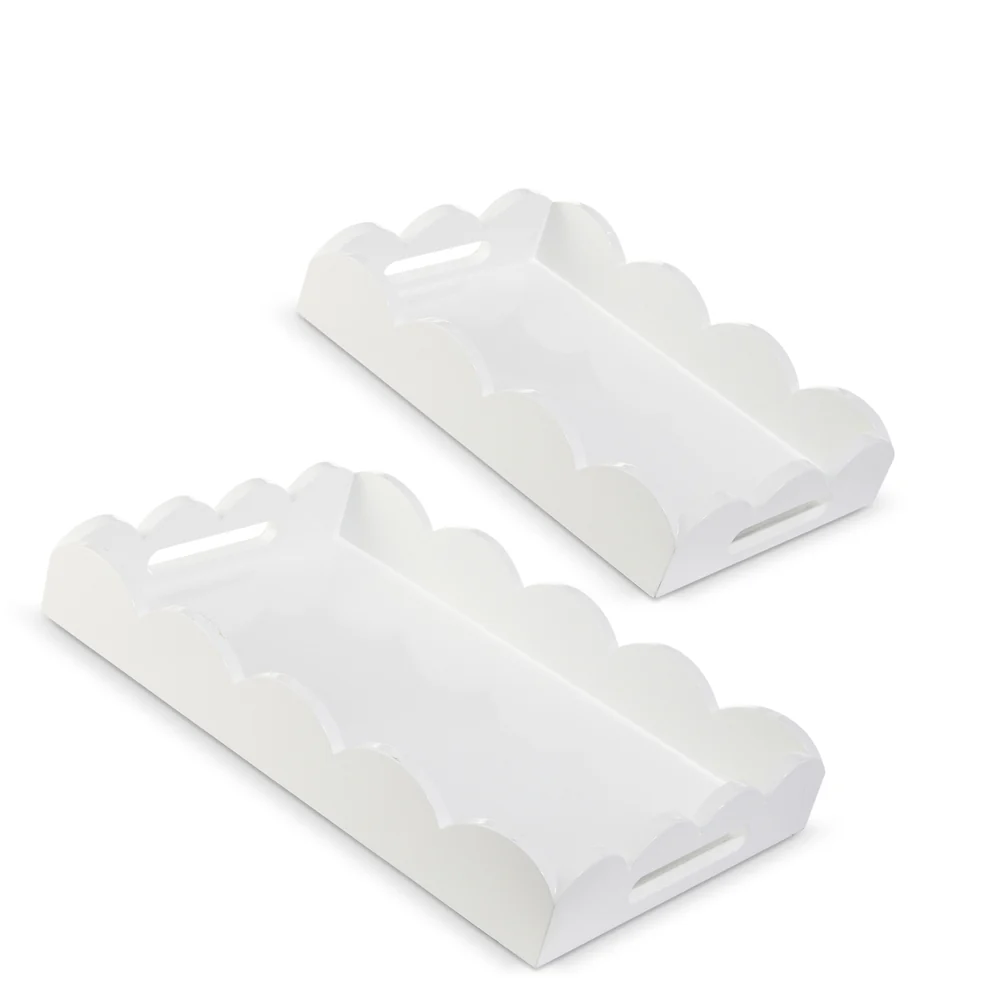 White Scalloped Trays - Sold Individually