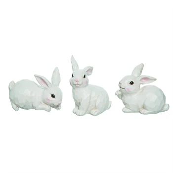 White Sculpted Bunny Figurine - Sold Individually