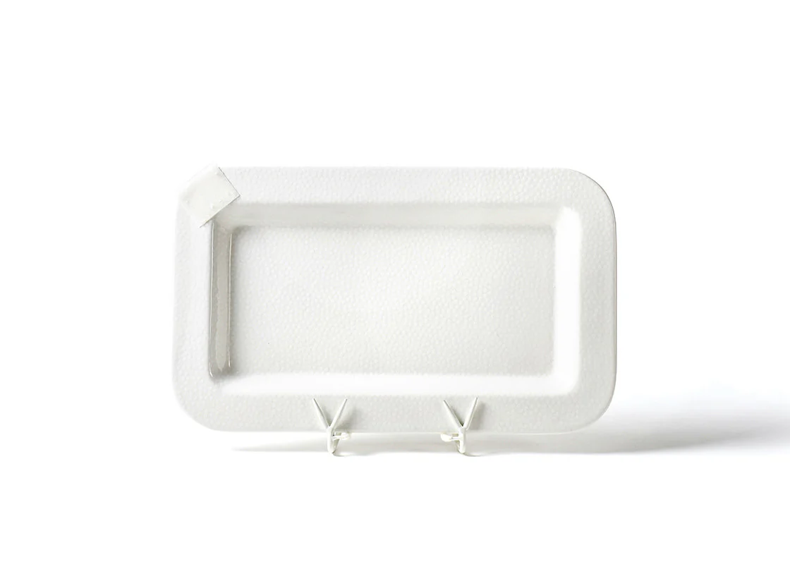 White Small Dot Mini Entertaining Rectangle Platter