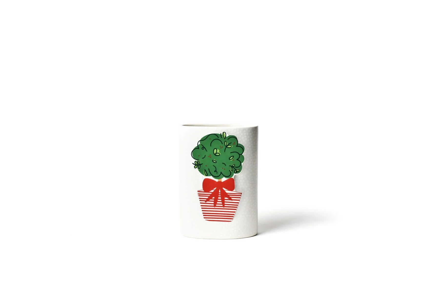 White Small Dot Mini Oval Vase - Image 2