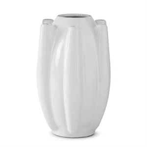 White Stoneware 7 Openings Tulipiere Vases - Sold Individually - Image 3