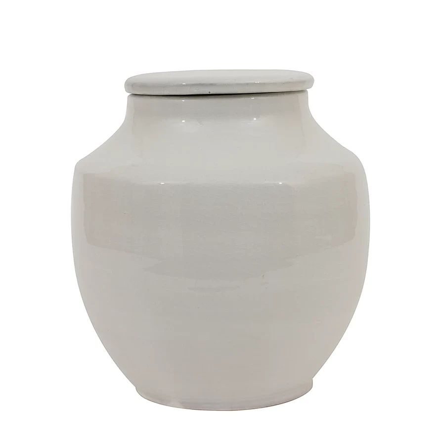 WHITE TERRA COTTA CACHEPOT