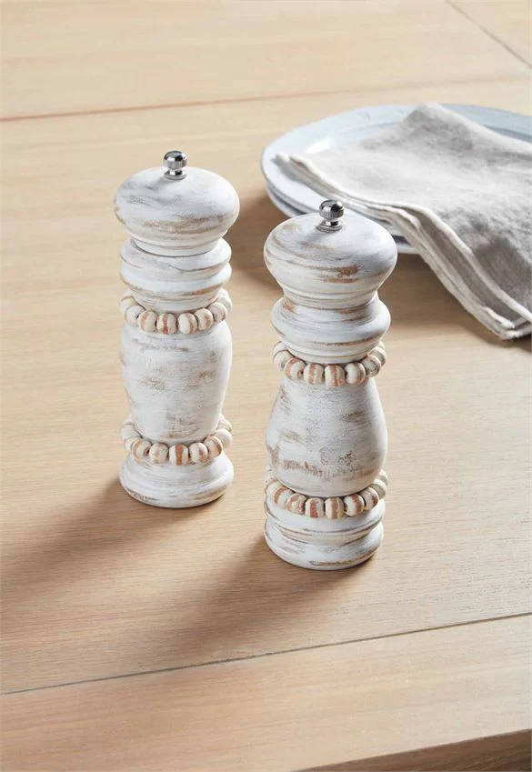 WHITE WOOD SALT & PEPPER GRINDERS - Image 2