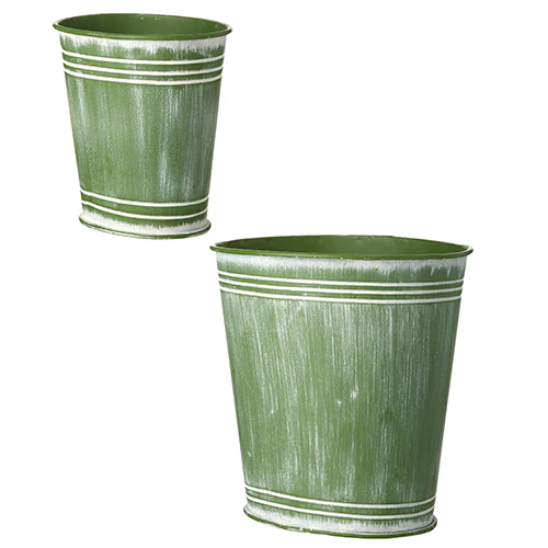 Whitewashed Green Bucket - Image 2