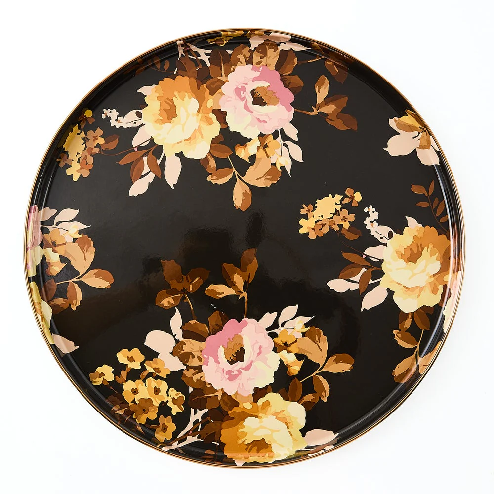 Wild Rose Brown Round Tray - Image 2