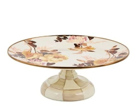 Wild Rose White Small Pedestal Platter