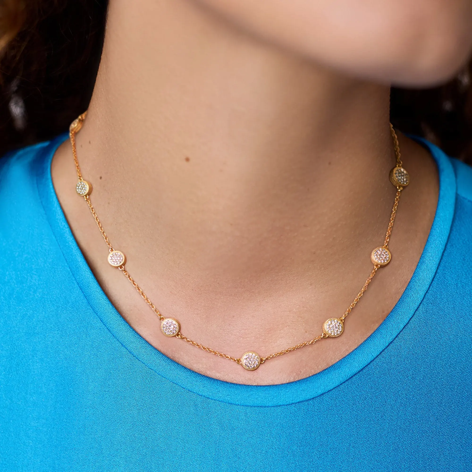 Windsor Delicate Station Necklace Pave Cubic Zirconia - Image 3