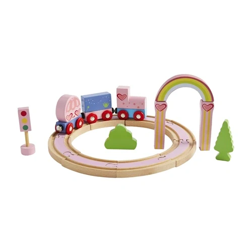 Wood Rainbow Train Set