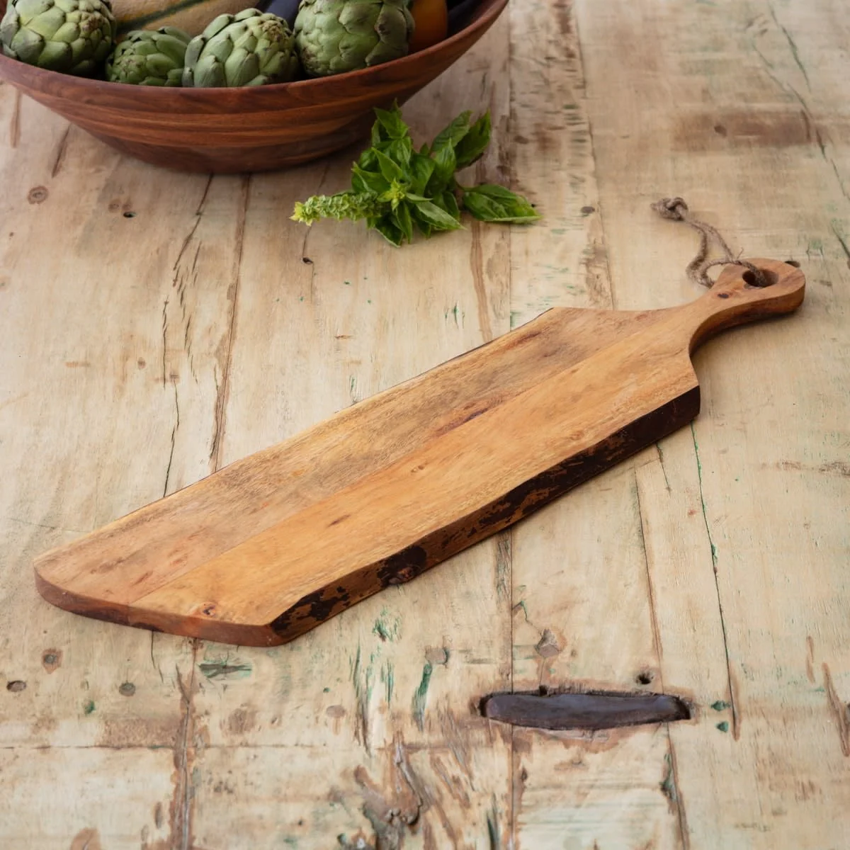 Wooden Live Edge Baguette Board