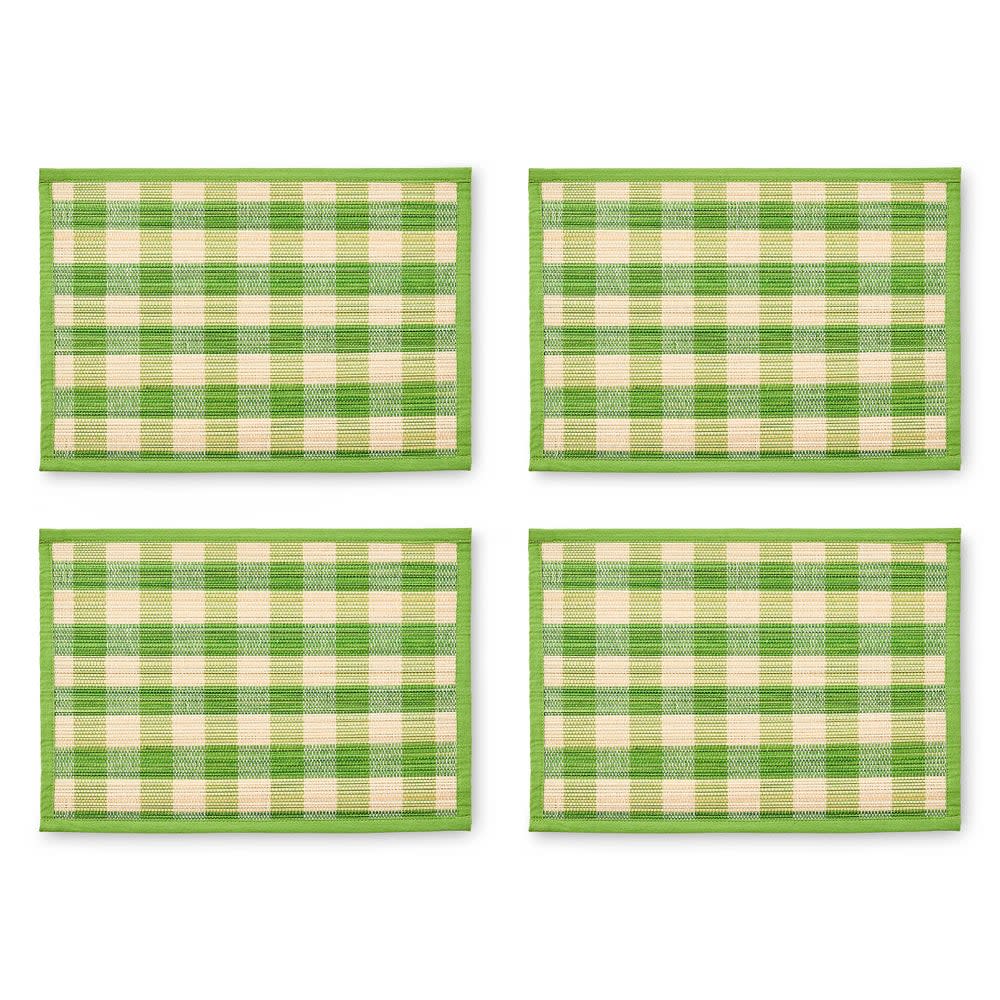 Woven Check Straw Placemats SOLD INDIVIDUALLY - Image 2